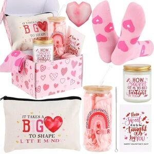 Teacher Appreciation Valentines Day gift box, gift basket for women tumbler soap